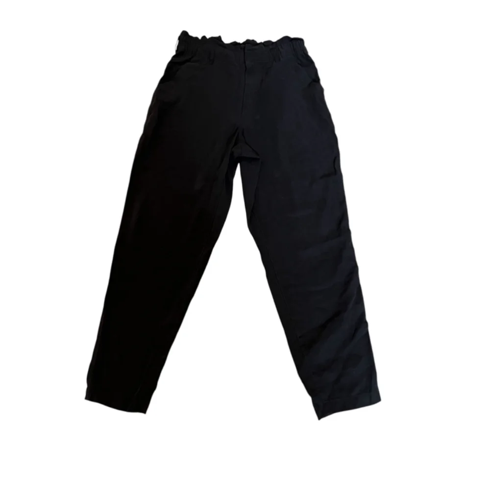 OLD NAVY Black High Waisted Straight Leg Paper Bag Pant M - Picture 2 of 9